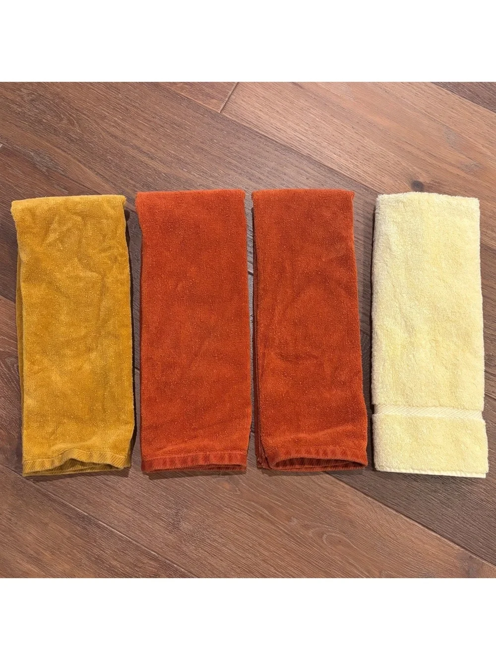 Vintage 70s Fieldcrest Hand Towels, Set of 4, Cotton Face, Made in USA